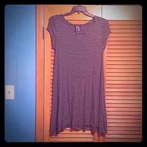 Dadk gray and white stripe dress
